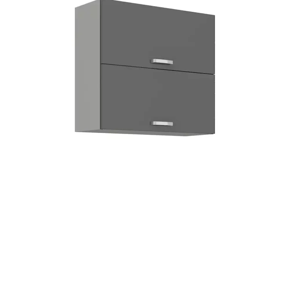 Meble Kuchenne>Lempert Nowoczesna szafka kuchenna wisząca połysk 80 cm SILVER szary