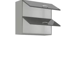 Meble Kuchenne>Lempert Nowoczesna szafka kuchenna wisząca połysk 80 cm SILVER szary