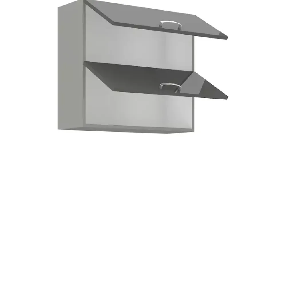 Meble Kuchenne>Lempert Nowoczesna szafka kuchenna wisząca połysk 80 cm SILVER szary