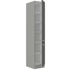 Meble Kuchenne>Lempert Nowoczesna szafka kuchenna wysoka stojąca szary połysk 40 cm SILVER