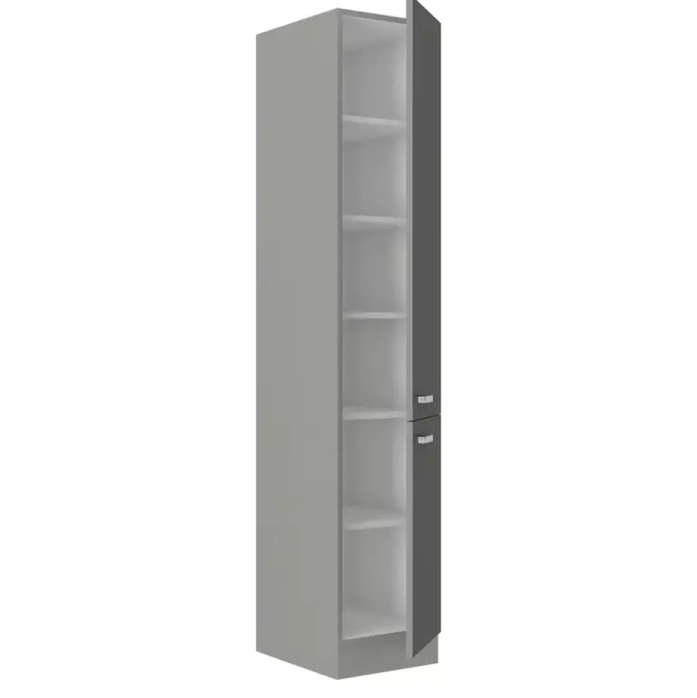 Meble Kuchenne>Lempert Nowoczesna szafka kuchenna wysoka stojąca szary połysk 40 cm SILVER