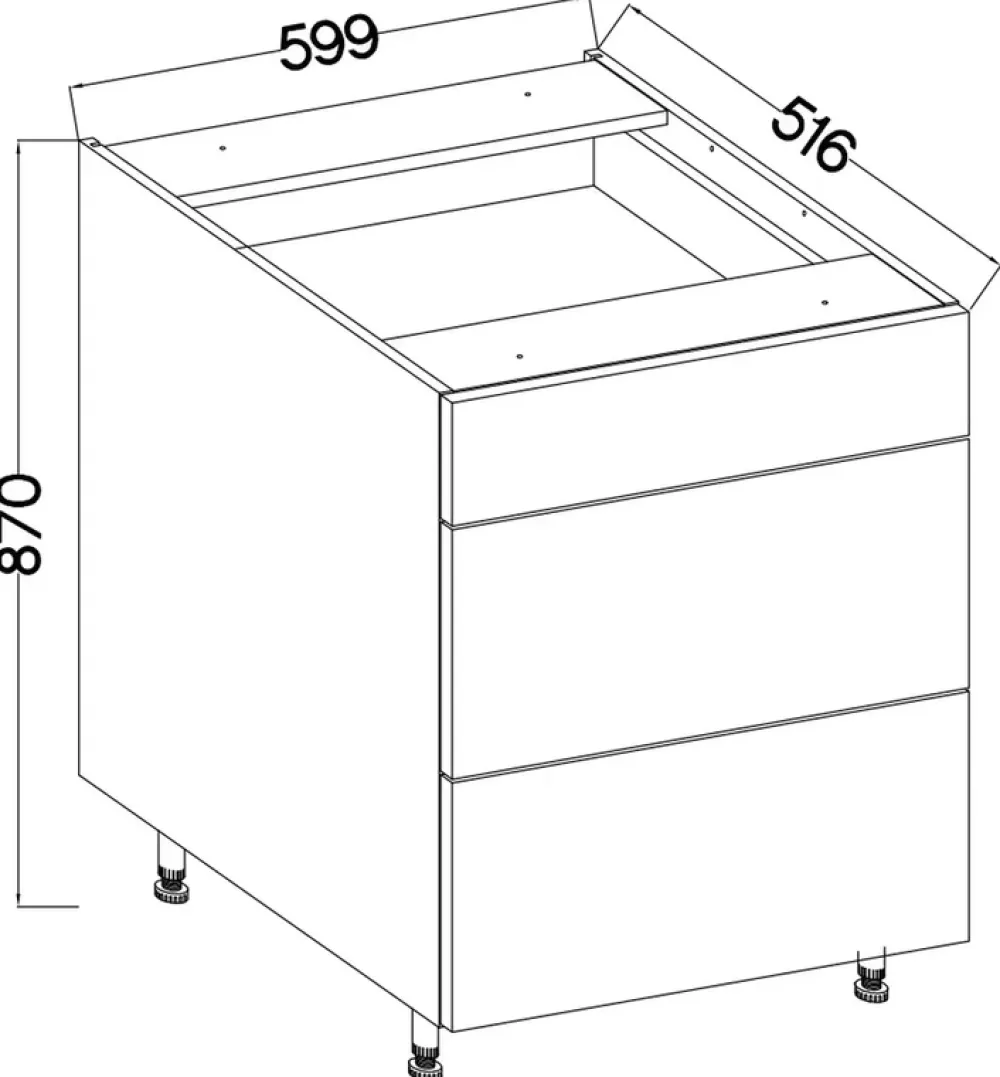 Meble Kuchenne>Lempert Nowoczesna szafka kuchenna z trzema szufladami 60 cm ALEPPO