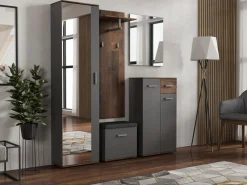 Szafki Na Buty|Zestawy Mebli Do Przedpokoju>Meblohand Nowoczesna szafka na buty z siedziskiem JOVITA antracyt