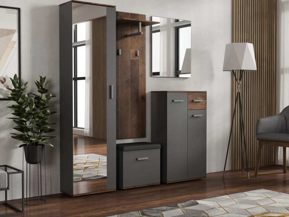 Szafki Na Buty|Zestawy Mebli Do Przedpokoju>Meblohand Nowoczesna szafka na buty z siedziskiem JOVITA antracyt