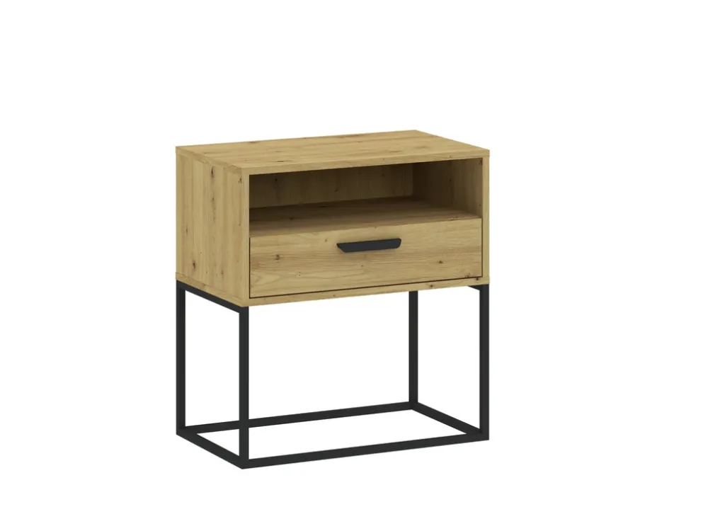 Szafki Nocne>INTER MEBLE Nowoczesna szafka nocna 60 cm COTTA dąb artisan