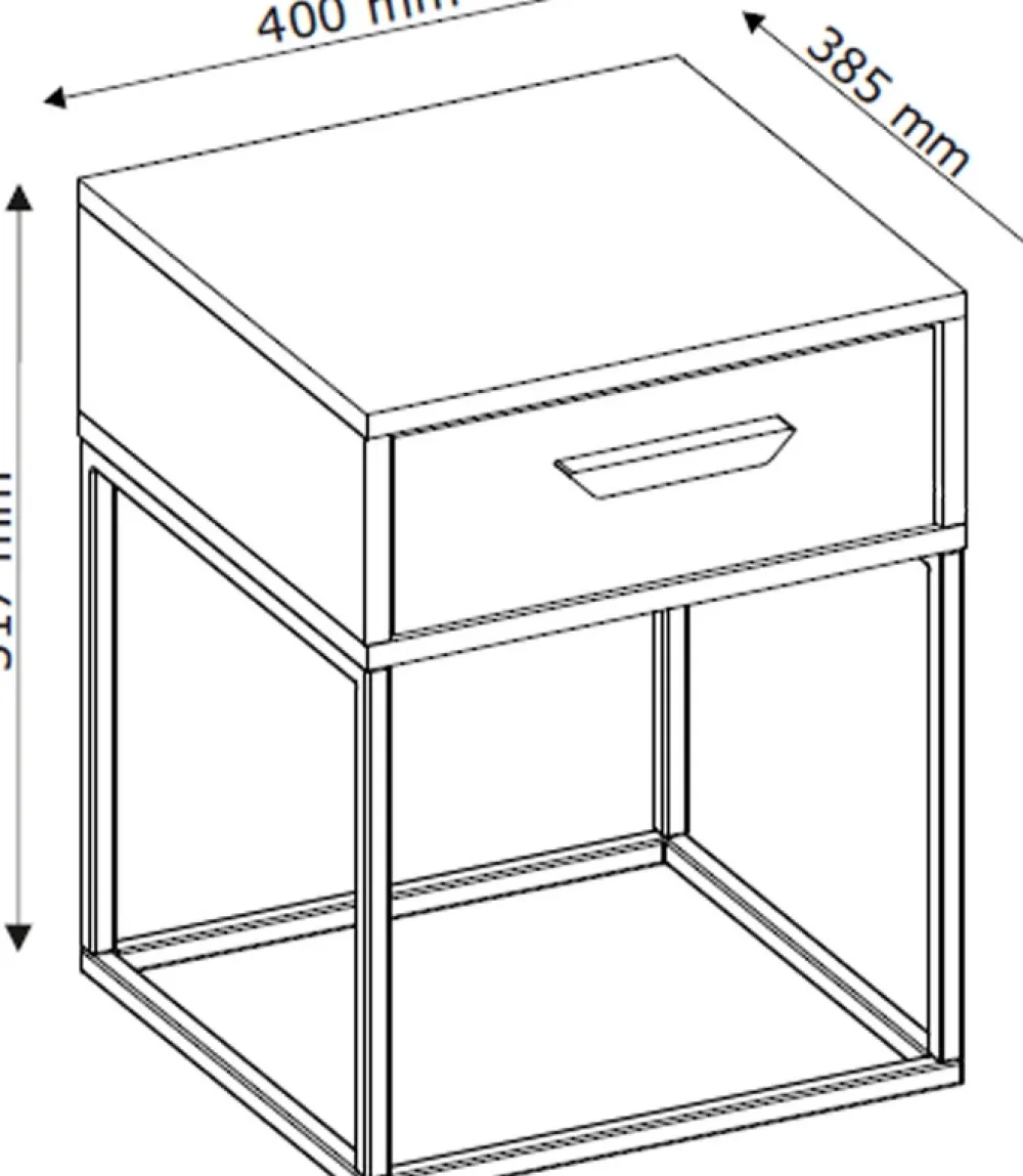 Szafki Nocne>INTER MEBLE Nowoczesna szafka nocna 60 cm COTTA dąb artisan