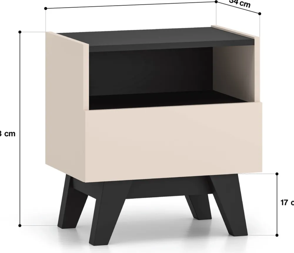 Meble Dla Dzieci|Szafki Nocne>ML Meble Nowoczesna szafka nocna 50 cm do sypialni FERIO cashmere