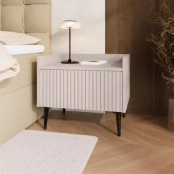 Zestawy Mebli Do Salonu|Szafki Nocne>JUREK Nowoczesna szafka nocna do sypialni 52 cm ASPERO kaszmir