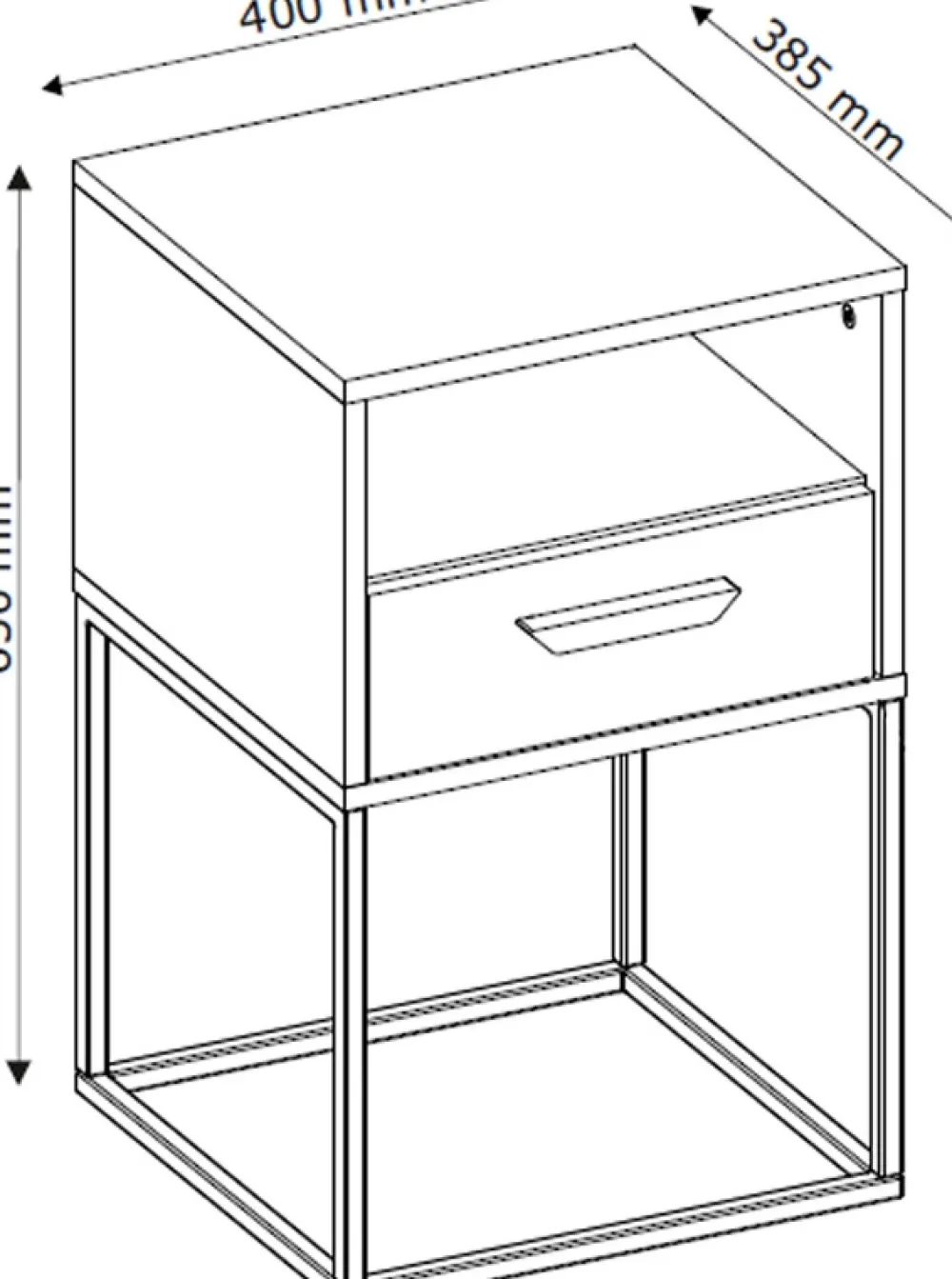 Szafki Nocne>INTER MEBLE Nowoczesna szafka nocna z szufladą i półką COTTA antracyt