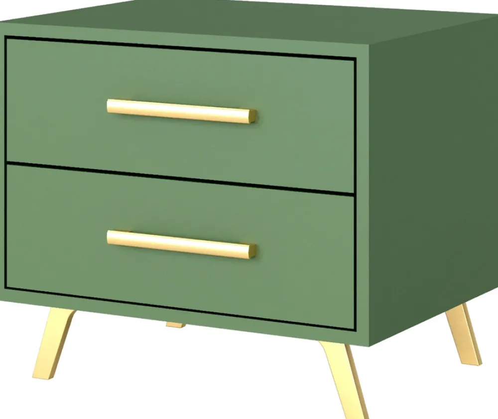 Meble Dla Dzieci|Szafki Nocne>Stolar Nowoczesna szafka nocna z szufladami 54 cm BILL zielony