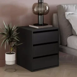 Meble Młodzieżowe|Zestawy Mebli Do Sypialni>lenart. Nowoczesna szafka nocna z szufladami IDEA czarny