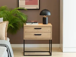 Szafki Nocne>INTER MEBLE Nowoczesna szafka nocna ze stelażem COTTA antracyt