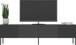 Szafki Rtv></noscript>INTER MEBLE Nowoczesna szafka pod telewizor 180 cm VALTEO czarny