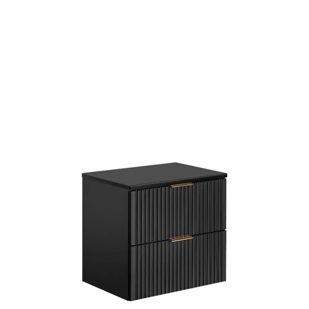 Meble Łazienkowe|Szafki Pod Umywalkę>COMAD Nowoczesna szafka pod umywalkę 60 cm czarna ADENILO czarny