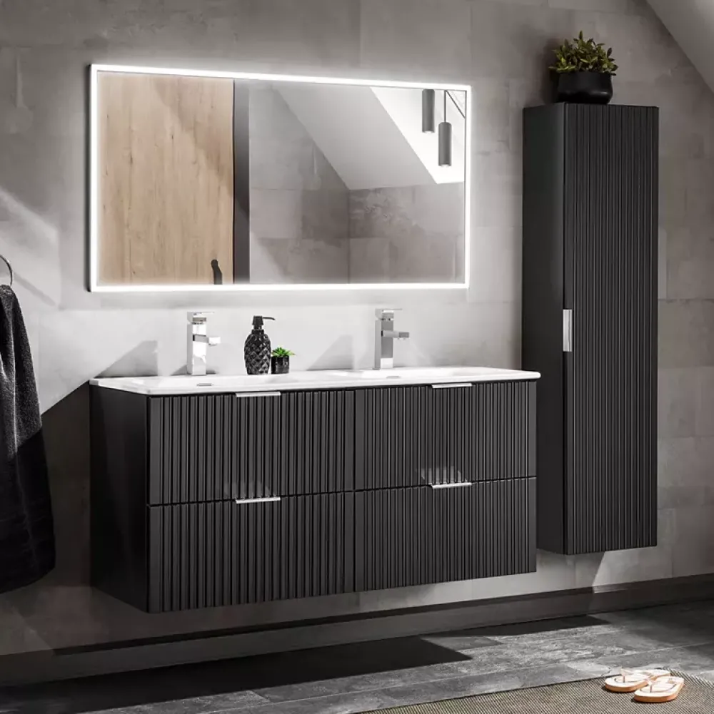 Meble Łazienkowe|Szafki Pod Umywalkę>COMAD Nowoczesna szafka pod umywalkę 60 cm czarna ADENILO czarny