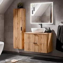 Meble Łazienkowe|Szafki Pod Umywalkę></noscript>COMAD Nowoczesna szafka pod umywalkę 60 cm ADENILO dąb wotan