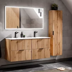 Meble Łazienkowe|Szafki Pod Umywalkę></noscript>COMAD Nowoczesna szafka pod umywalkę 60 cm ADENILO dąb wotan