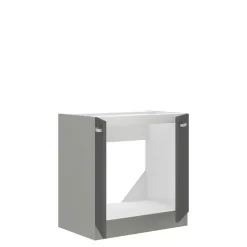 Meble Kuchenne>Lempert Nowoczesna szafka pod zlewozmywak połysk 80 cm SILVER szary