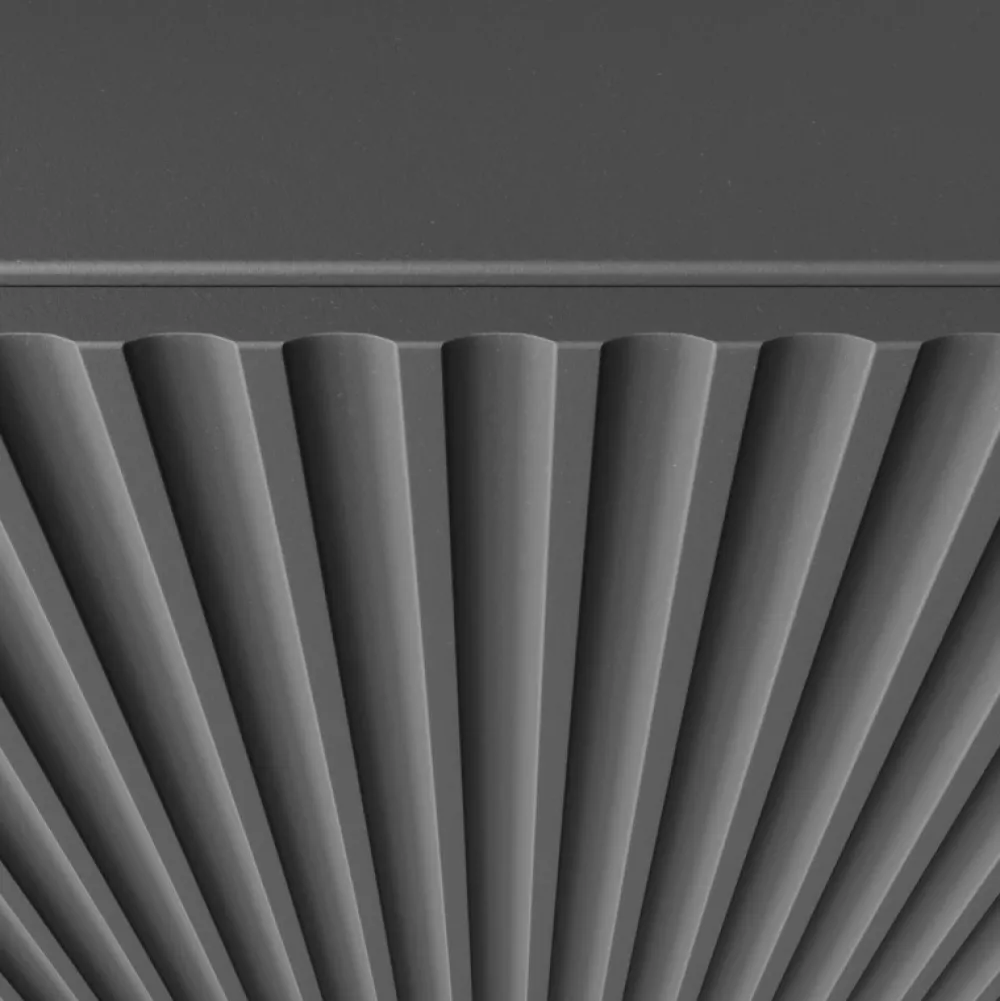 Szafki Rtv>Arton Nowoczesna szafka RTV 200 cm na nóżkach z półkami TAVIO owa frezowana grafit