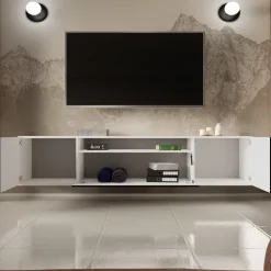 Szafki Rtv>Arton Nowoczesna szafka RTV 200 cm z półkami wisząca TAVIO