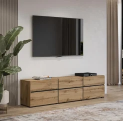 Zestawy Mebli Do Sypialni|Szafki Rtv></noscript>Helvetia Nowoczesna szafka RTV 180 cm do salonu z szufladami CROSS