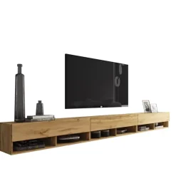 Szafki Rtv>BRATEX Nowoczesna szafka RTV 300 cm AROMA wotan dąb wotan