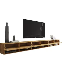 Szafki Rtv>BRATEX Nowoczesna szafka RTV 300 cm AROMA wotan dąb wotan