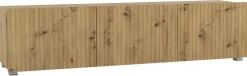 Szafki Rtv>GiB Meble Nowoczesna szafka RTV 150 cm z ryflowanymi frontami długa KORDIS dąb artisan