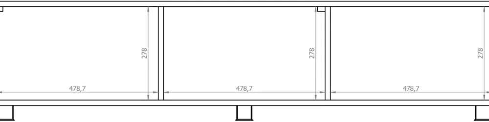 Szafki Rtv>GiB Meble Nowoczesna szafka RTV 150 cm z ryflowanymi frontami długa KORDIS dąb artisan