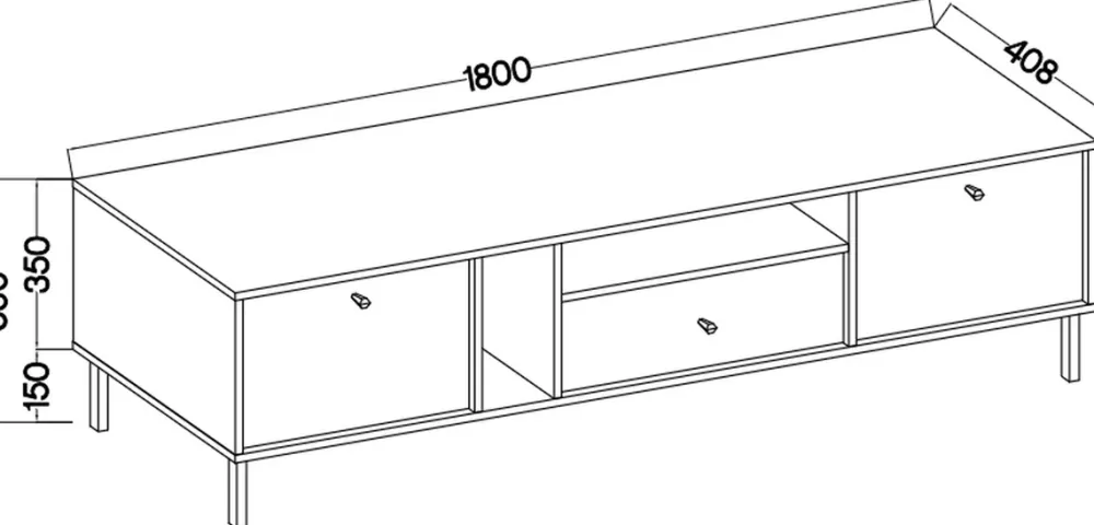 Zestawy Mebli Do Salonu|Szafki Rtv>Lempert Nowoczesna szafka RTV 180 cm z szufladą i drzwiami TOKEN