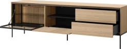 Zestawy Mebli Do Salonu|Szafki Rtv>lenart. Nowoczesna szafka RTV 197 cm z witryną do salonu VISSO