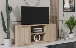 Szafki Rtv>Meblohand Nowoczesna szafka RTV 120 cm do salonu z półkami MONTEGO dąb sonoma