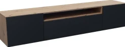 Szafki Rtv>Arton Nowoczesna szafka RTV 200 cm wisząca do salonu LANTOS dąb artisan + czarny