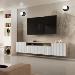 Szafki Rtv>Arton Nowoczesna szafka RTV 200 cm do salonu wisząca TAVIO frezowana
