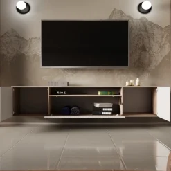 Szafki Rtv>Arton Nowoczesna szafka RTV 200 cm do salonu wisząca TAVIO frezowana