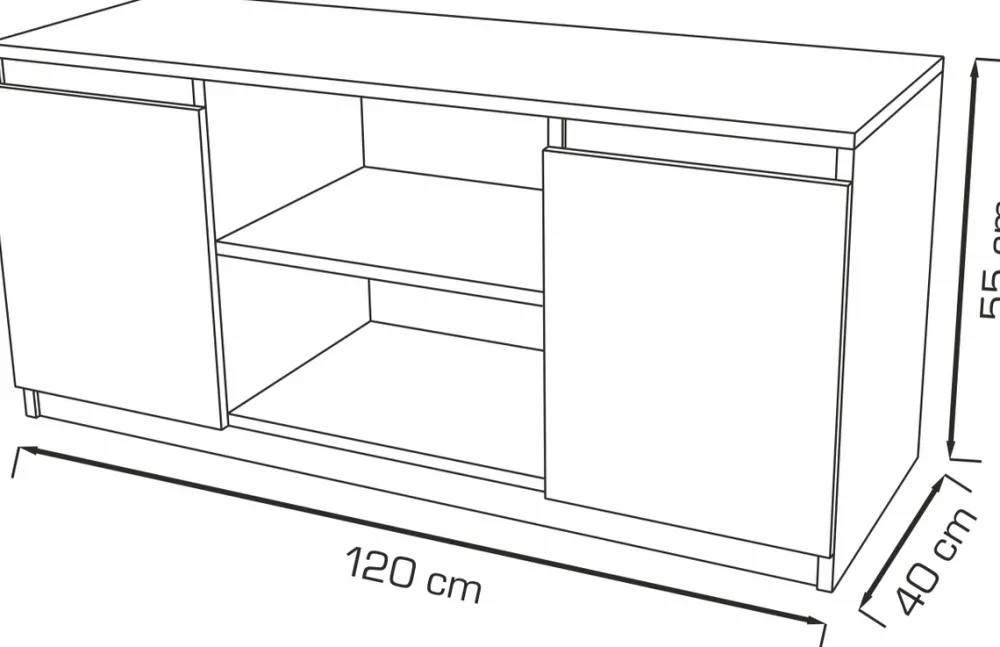 Szafki Rtv>Meblohand Nowoczesna szafka RTV biała 120 cm z półkami MONTEGO biały
