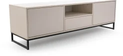Szafki Rtv>Stolar Nowoczesna szafka RTV do salonu pod telewizor 160 cm beżowa z szafkami GENEWA beż piaskowy