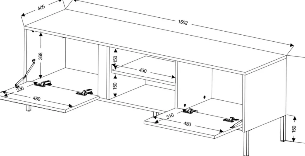 Zestawy Mebli Do Salonu|Szafki Rtv>JUREK Nowoczesna szafka RTV z lamelami 150 cm MALEZJA