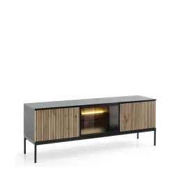 Zestawy Mebli Do Salonu|Szafki Rtv></noscript>PIASKI Nowoczesna szafka RTV z półka 154 cm oświetlenie LED SEWILLA