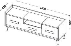 Zestawy Mebli Młodzieżowych|Szafki Rtv></noscript>DOLMAR Nowoczesna szafka RTV z szufladą 160 cm WARSAW