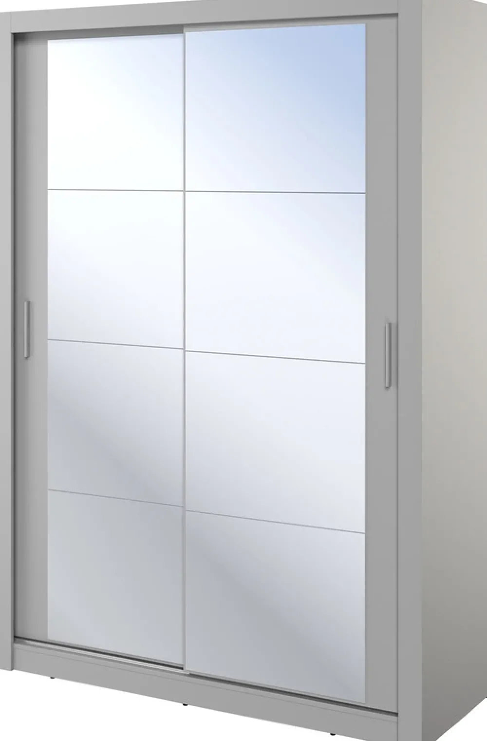 Zestawy Mebli Do Sypialni|Szafy Dwudrzwiowe>lenart. Nowoczesna szara szafa przesuwna 150 cm z lustrem i półkami ARTI szary