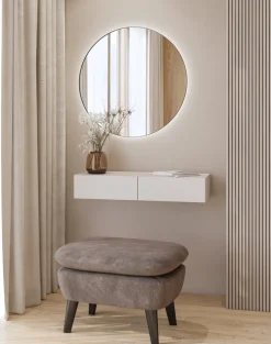 Zestawy Mebli Do Sypialni|Toaletki I Konsole>Helvetia Nowoczesna toaletka wisząca do sypialni 90cm kaszmir JUKON