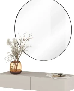 Zestawy Mebli Do Sypialni|Toaletki I Konsole>Helvetia Nowoczesna toaletka wisząca z lustrem do sypialni 90cm kaszmir JUKON