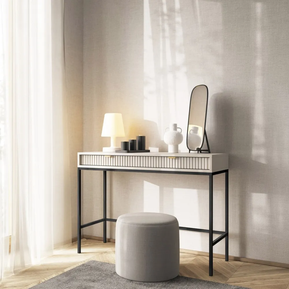 Biurka|Toaletki I Konsole>PIASKI Nowoczesna toaletka z szufladami AVANTI cashmere kaszmir