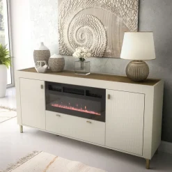 Zestawy Mebli Do Sypialni|Toaletki I Konsole></noscript>DOLMAR Nowoczesna toaletka z szufladami 102 cm MISTY cashmere kaszmir