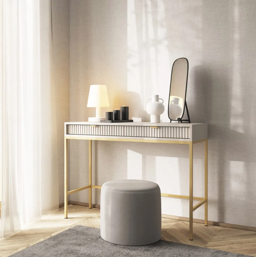 Biurka|Toaletki I Konsole>PIASKI Nowoczesna toaletka z szufladami AVANTI cashmere kaszmir