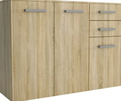 Komody>Meblohand Nowoczesna trzydrzwiowa komoda do przedpokoju 112 cm SAVONA dąb sonoma