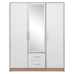 Garderoby|Meble Dla Dzieci>MEBLAR Nowoczesna trzydrzwiowa szafa z lustrem do sypialni SEVAS