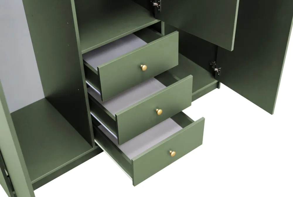 Meble Dla Dzieci|Zestawy Mebli Do Przedpokoju>Stolar Nowoczesna trzydrzwiowa szafa uchylna z lustrem 150 cm SELMA śliwa