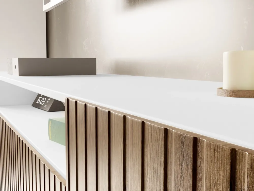 Szafki Rtv>Arton Nowoczesna wisząca szafka RTV 200 cm MAVIO frezowane fornty